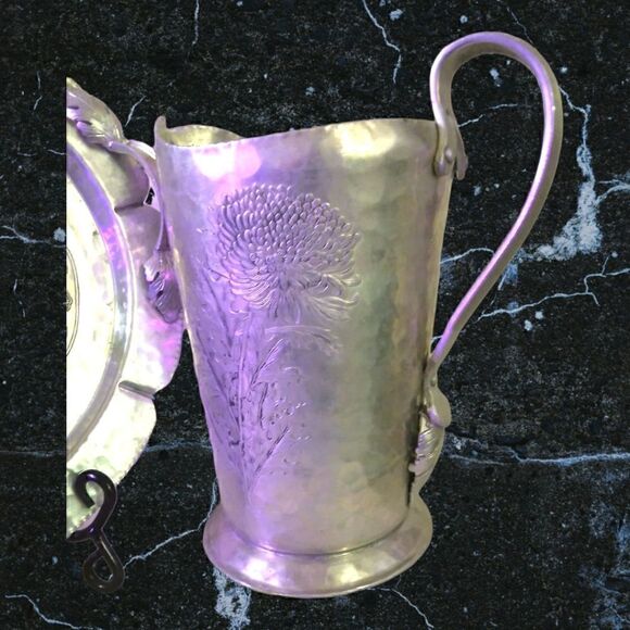 PITCHER & TRAY 509 & 596 HAND Wrought  SilverlookTrade Mark Continental  VINTAGE - Picture 3 of 6